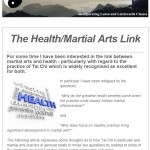 The Health/Martial Arts Link - 4th November 2014 newsletter