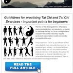 Guidelines for practising Tai Chi Chi and Tai Chi Exercises, 25th March 2015 Newsletter