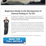 Beginners Guide to the Development of Internal Feeling in Tai Chi, 8th April 2015 Newsletter