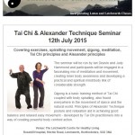 Tai Chi and Alexander Technique Seminar at the Letchworth Centre for Healthy Living, 12th July 2015