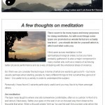 A few thoughts on meditation, 7th July 2015 Newslette