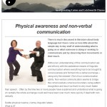 Physical Awareness and non-verbal communication, 20th August 2015 Newsletter