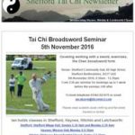 Tai Chi Broadsword Seminar in November, 4th October 2016 Newsletter