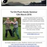 Tai Chi Push Hands Seminar on 12th March 2016.