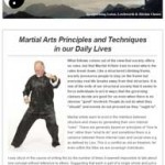 Martial Arts Principles and Techniques in our Daily Live, 22nd March 2016 Newsletter