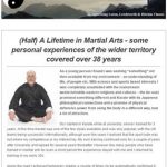 Half a Lifetime in Martial Arts, 9th June 2016 Newsletter