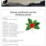 Classes and events over the Christmas period - 9th November Newsletter