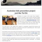 Australian falls prevention project just like Tai Chi - 11th January 2018 Newsletter