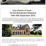 Tai Chi Residential Weekend, September 2018