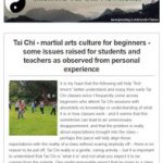 Shefford Tai Chi Newsletter, 11th November 2019 - Tai Chi - martial arts culture for beginners