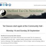 Tai Chi classes start again at the Community Hall - Monday 14th and Sunday 20th September