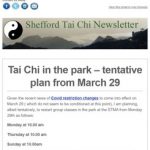 Tai Chi in the park - tentative plan from March 29