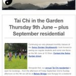 Tai Chi in the Garden Thursday 9th June - plus September Residential