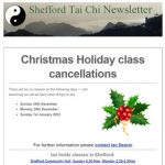 Christmas Holiday class cancellations
